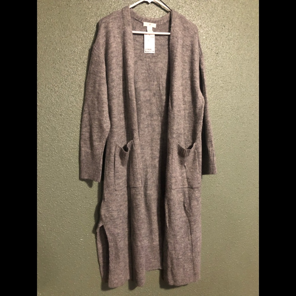 Gray sweater cardigan